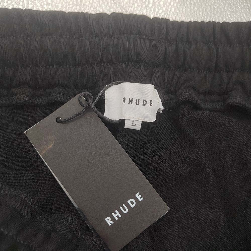 Rhude x Lamborghini Logo Emboiered Black Shorts - Picture 9 of 10